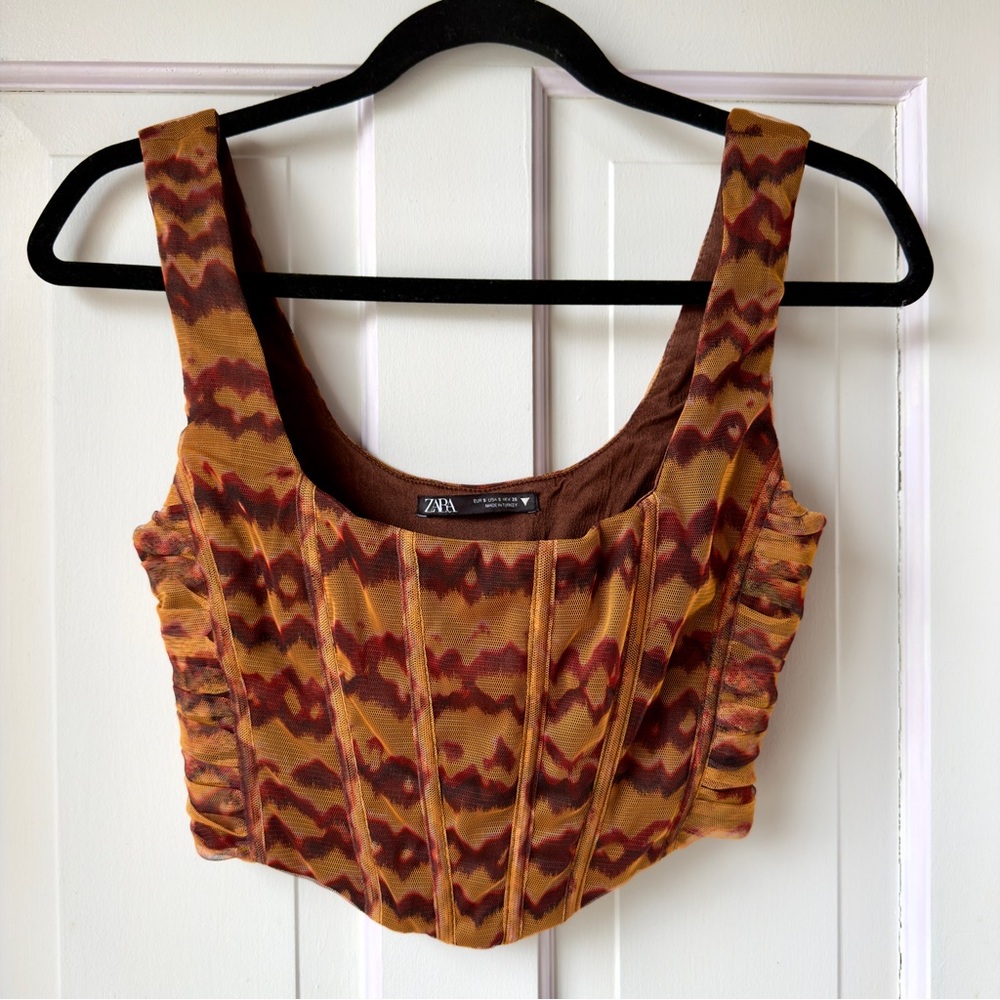 Zara Corset Style Crop Top Size Small